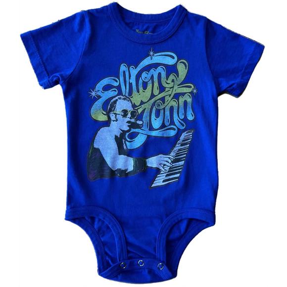 NEW ROWDY SPROUT elton john organic onesie in tangled up in blue - Picture 1 of 1